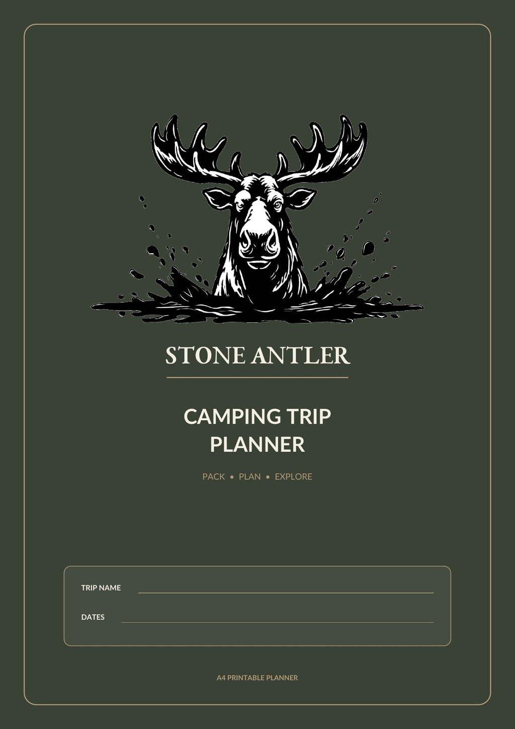 Stone Antler Camping Trip Planner & Packing Checklist – Printable PDF